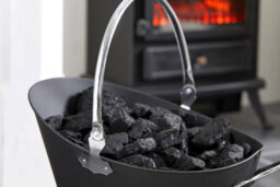 Ing038 Black Waterloo Bucket With Silver Band Metal Coal Ash Carrier Fireplace Storage Fireside Accessory With Handle - thumbnail 3