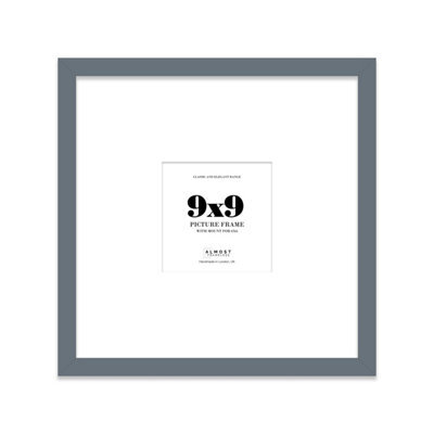 "9X9"" Grey Picture Frame - 9X9"" Square Frame With 6X6"" Mount For 9X9""/6X6"" Pictures Moderrn Style Thin Edge, 1 Pack" - image 1