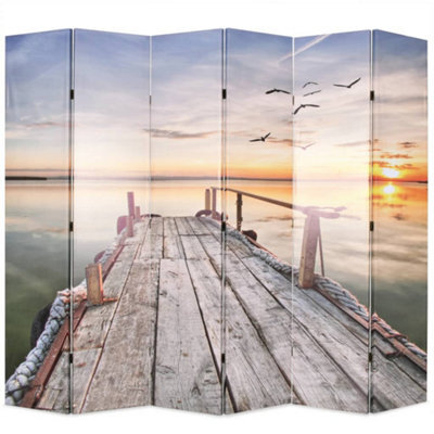 Vidaxl Folding Room Divider 228X170 Cm Lake - image 1