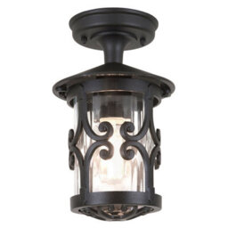 Stylish Ip23 Black Led Semi Flush Light For Outdoor Use