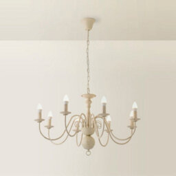 Valuelights Gothica Traditional Style 8 Way White Distressed Ceiling Light Chandelier Fitting - thumbnail 3
