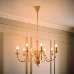 Valuelights Gothica Traditional Style 8 Way White Distressed Ceiling Light Chandelier Fitting - thumbnail 2