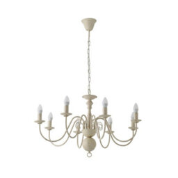 Valuelights Gothica Traditional Style 8 Way White Distressed Ceiling Light Chandelier Fitting - thumbnail 6