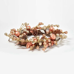 Homescapes Champagne Pinecone & Apple Christmas Wreath - thumbnail 3