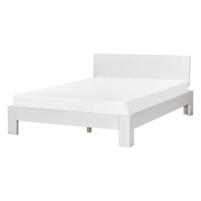 Beliani Bed Pine Wood Royan 140 X 200 Cm (Eu Double) White - image 1