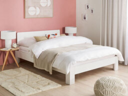 Beliani Bed Pine Wood Royan 140 X 200 Cm (Eu Double) White - thumbnail 2
