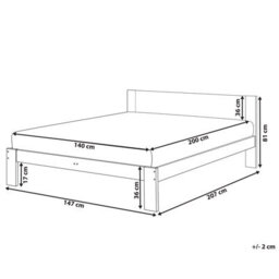 Beliani Bed Pine Wood Royan 140 X 200 Cm (Eu Double) White - thumbnail 3