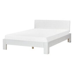 Beliani Bed Pine Wood Royan 140 X 200 Cm (Eu Double) White - thumbnail 1