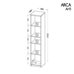 Arte Arca Ar11 Bookcase 35Cm - Modern Dual-Tone, H1712mm W350mm D360mm In Oak Wotan & Arctic White - thumbnail 2