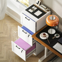 Homcom 3 Drawer File Cabinet With Lock And Adjustable Hanging Bars, White - thumbnail 9