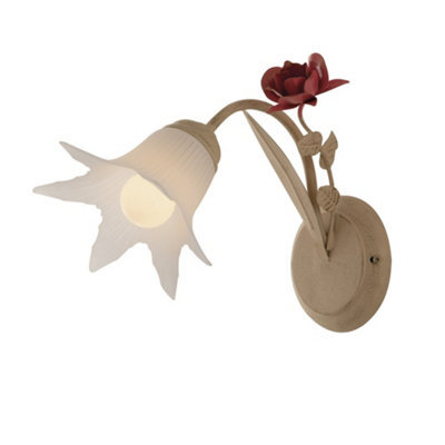 Luminosa Lighting Luminosa Rose Wall Lamp With Glass Shades Ivory 27.5X20X15Cm