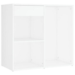 Berkfield Led Dressing Table With 2 Cabinets White Engineered Wood - thumbnail 9