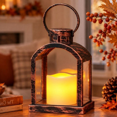 Bronze Effect Led Candle Lantern - image 1