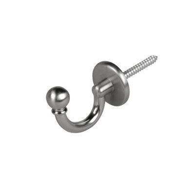Chrome Effect Zinc Alloy U-Shaped Single Hook (H)25mm (W)42mm by