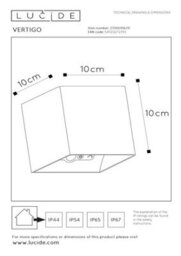 Lucide Vertigo Led Outdoor Up & Down Wall Light With Pir & Dusk To Dawn Sensor White - thumbnail 8