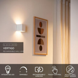 Lucide Vertigo Led Outdoor Up & Down Wall Light With Pir & Dusk To Dawn Sensor White - thumbnail 2