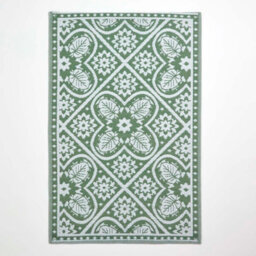 Homescapes Luxury Outdoor Rug Waterproof Reversible For Garden Patio, 182 X 122 Cm, Green, 100% Recycled, Floral Leaf - thumbnail 1
