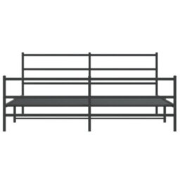 Berkfield Metal Bed Frame Without Mattress With Footboard Black 193X203Cm - thumbnail 5