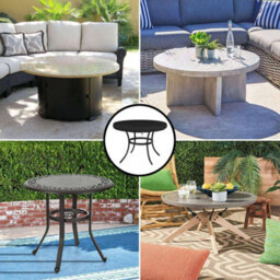 Garden Table Cover, Round Outdoor Protective Waterproof, Uv Resistant, Oxford Fabric - thumbnail 5