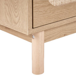 Wyld And Coco Boho Home 6-Drawer Chest In Light Brown With Rattan Fronts - W120 X D40 X H78Cm - thumbnail 8