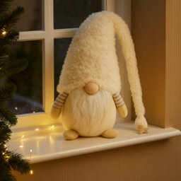 Marco Paul 28Cm Christmas Gonk Decoration - Ivory - thumbnail 5