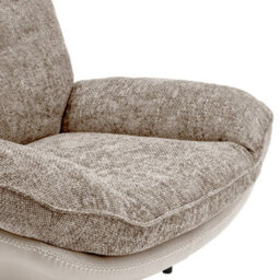 Thehotsale Light Brown Chenille Lounge Chair With Footstool For Bedroom - thumbnail 7