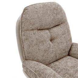 Thehotsale Light Brown Chenille Lounge Chair With Footstool For Bedroom - thumbnail 6