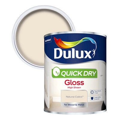 Dulux Quick Dry Natural Calico Gloss Interior Metal & Wood Paint, 750Ml - image 1