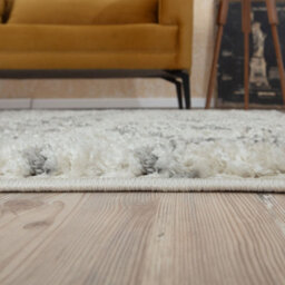 The Rugs Soft Moroccan Diamond Shaggy Rugs And Runners High Pile Ivory And Grey Living Room Kitchen Hallway 1000 - thumbnail 6