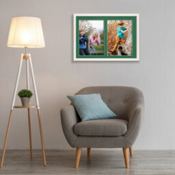 AK Frames 20X14 White Sleek Multi Photo Frame With Emerald Mount - Holds 2 Apertures (2X) A4 Photos - thumbnail 3