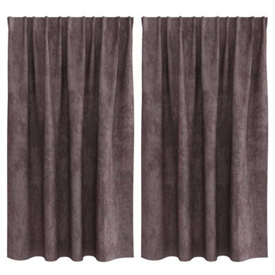 Berkfield Classic Curtain With Curtains 2 Pcs Brown 140 X 140 Cm Velvet - image 1