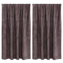 Berkfield Classic Curtain With Curtains 2 Pcs Brown 140 X 140 Cm Velvet