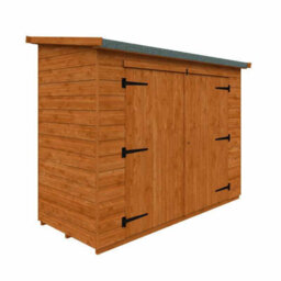 Buttercup Farm 7 X 3 Feet Pent Compact 12mm Shed - Solid Wood/softwood/pine - L205 X W85 X H170.4 Cm - Burnt Orange - thumbnail 3