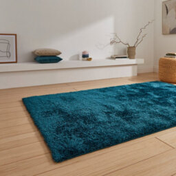 Green Plain Shaggy 45mm Thick Stain-Resistant Rug For Bedroom, & Dining Room, Easy To Clean Modern Rug-60Cm X 120Cm - thumbnail 4