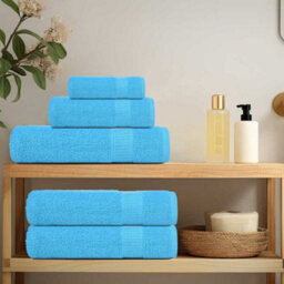 Berkfield Hand Towels 2 Pcs Turquoise 50X100 Cm 360 Gsm 100% Cotton - thumbnail 3