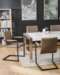 Beliani Set Of 2 Conference Chairs Brandol Faux Leather Brown - thumbnail 2
