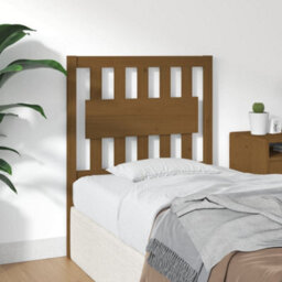 Berkfield Bed Headboard Honey Brown 80.5X4X100 Cm Solid Wood Pine - thumbnail 4