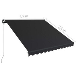 Berkfield Manual Retractable Awning 350X250 Cm Anthracite - thumbnail 7