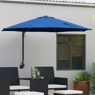 Berkfield Garden Parasol Blue, Black 248 X 248 X 148 Cm Polyester, Steel - image 1