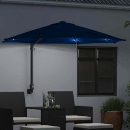 Berkfield Garden Parasol Blue, Black 248 X 248 X 148 Cm Polyester, Steel - thumbnail 3