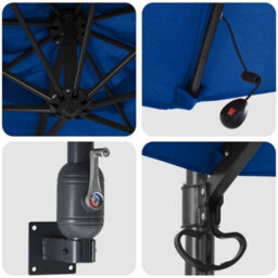 Berkfield Garden Parasol Blue, Black 248 X 248 X 148 Cm Polyester, Steel - thumbnail 7