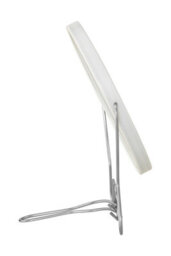 Orsina White Metal Large Shaving Mirror, 2-Sided Table Mirror With Swivel Function, Table Mirror With Metal Stand - thumbnail 3