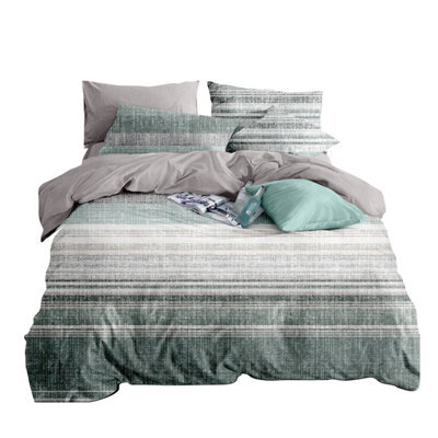 Neel Blue Double Printed Duvet Cover & 2 Matching Pillow Cases - Green - image 1
