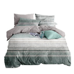 Neel Blue Double Printed Duvet Cover & 2 Matching Pillow Cases - Green - thumbnail 1