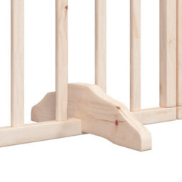 Walplus Brown Dog Gate With Door Foldable 6 Panels 300 Cm Poplar Wood - thumbnail 9