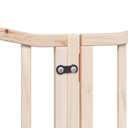 Walplus Brown Dog Gate With Door Foldable 6 Panels 300 Cm Poplar Wood - thumbnail 8