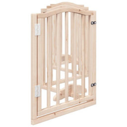 Walplus Brown Dog Gate With Door Foldable 6 Panels 300 Cm Poplar Wood - thumbnail 5
