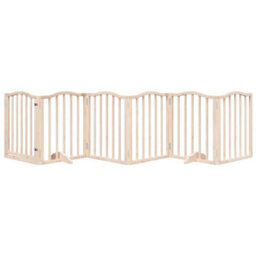 Walplus Brown Dog Gate With Door Foldable 6 Panels 300 Cm Poplar Wood - thumbnail 3