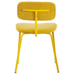 Mof Modern Upholstered Dining Chairs Set Of 2 Fabric Padded Seat With Metal Legs (Yellow X2) - thumbnail 6