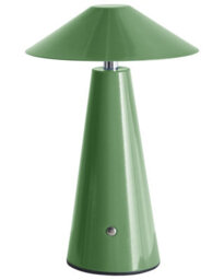 Wyld And Coco Lumina Wireless Led Table Lamp Green Retro Iron Mushroom - Adjustable Shade, 3 Colour Temperatures, Touch Dimmer - thumbnail 1